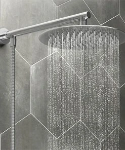 Cruze 200mm Slim Rainfall Shower Head with 1.75m Flexible Hose