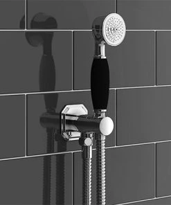 Chatsworth Black Traditional Outlet Elbow with Parking Bracket, Flex & Handset